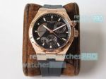 Swiss Replica Vacheron Constantin Overseas Dual Time Watch Rose Gold Black Dial